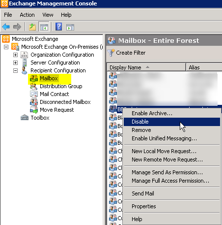 exchange 2010 move mailbox