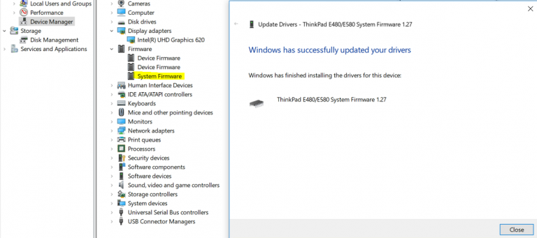 System firmware windows 10 что это