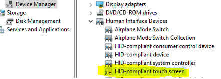 hid compliant device disable