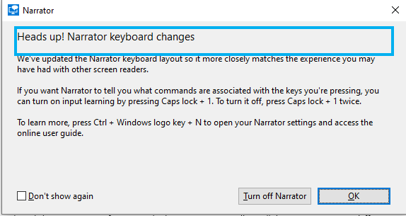 turn narrator off windows 10