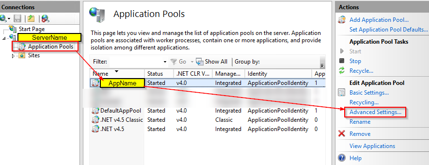 Ошибка iis pool на доступ к файлу