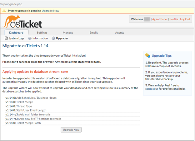 Osticket windows установка настройка